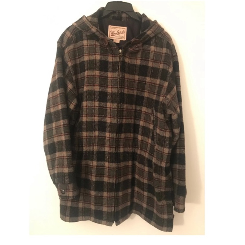 Woolrich Vintage Brown And Black Wool Blend Plaid